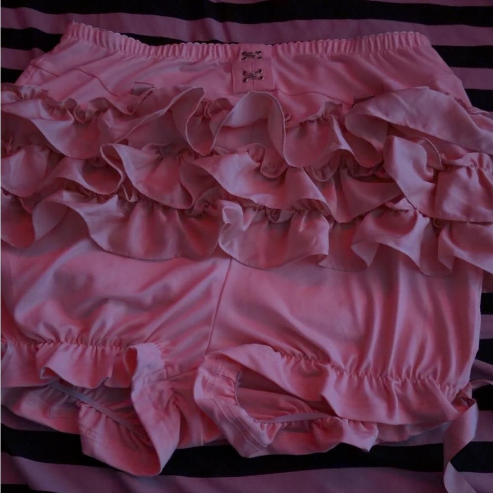 Pink Ruffle Shorts - Women
